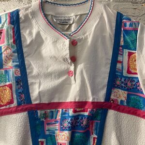 Vintage Simply Petites by Cricket Lane Patchwork Sweatshirt - White & Colorful